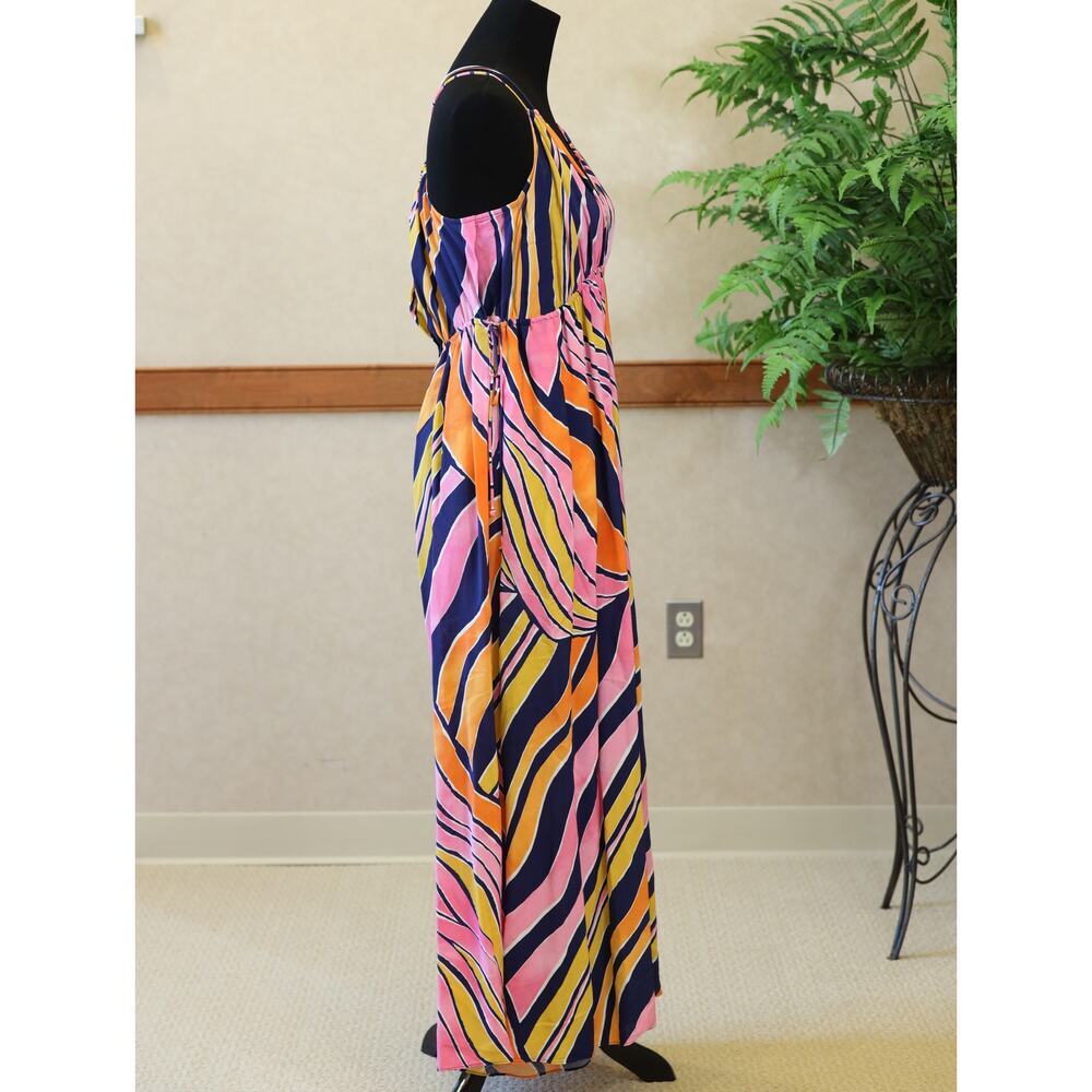 Maeve Anthro Wide Leg Jumpsuit Romper Pink Orange Palazzo Coastal Boho New - Picture 7 of 16